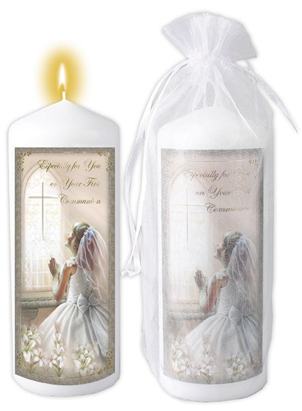 Girl First Holy Communion Candle (15cm)