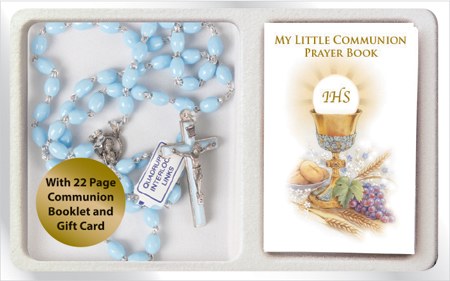 C6055 Blue  First Holy Communion Rosary Beads