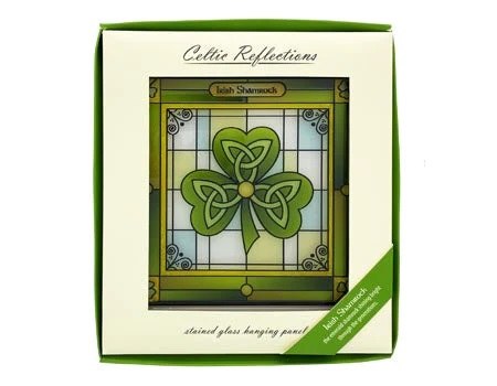 Shamrock Stain Glass Panel (16x 16cm)