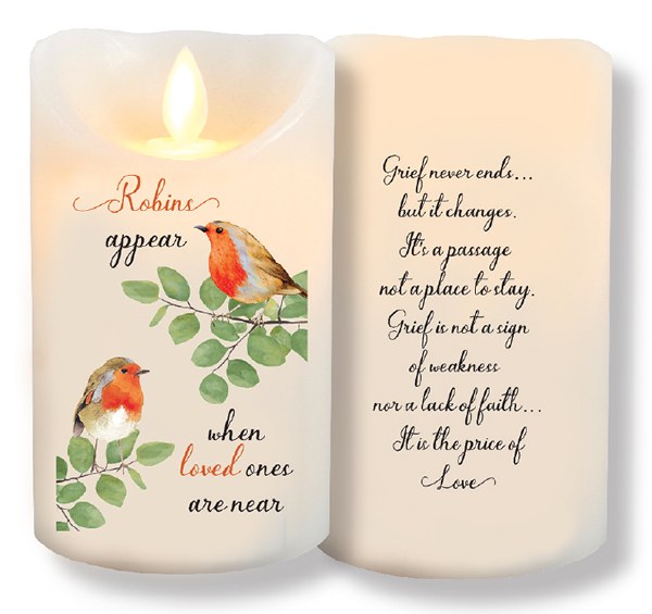 Robins Appear When Loved Ones Are Near -LED Scented Candle