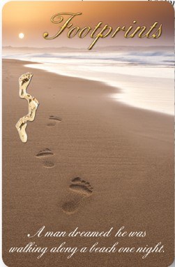Footprints Laminated Prayer Card