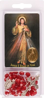 Divine Mercy Rosary Beads with Leaflet