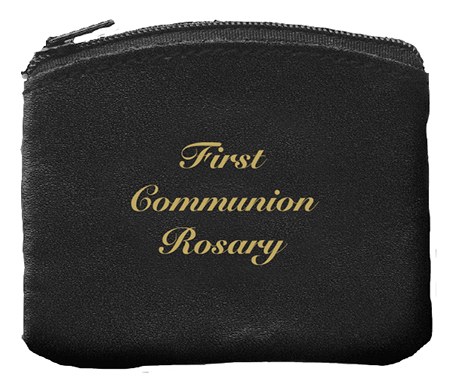 Black First Holy Communion Rosary Purse
