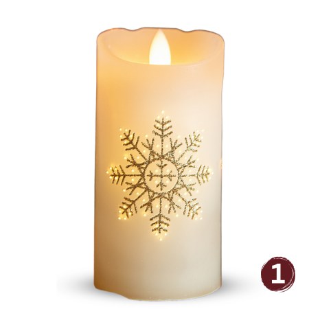 Christmas Snowflake LED Candle (15 cm)