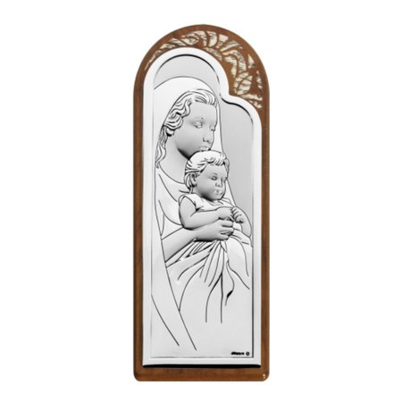 Sterling Silver Madonna and Child Icon (8x19cm)
