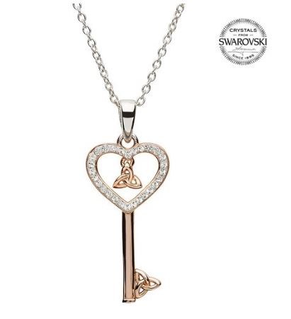 Swarovski heart deals key necklace