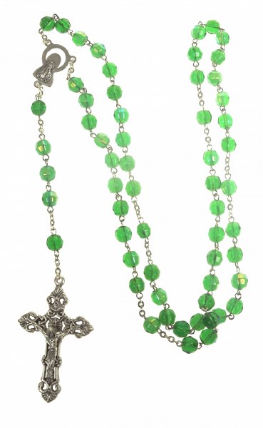 Green Crystal Rosary Beads Loose