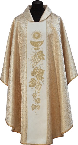 Cream Chasuble with embroidered Symbols