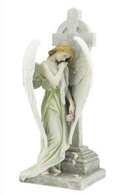 Angel and Celtic Cross Veronese Statue (30cm)