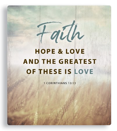 Faith Hope Love Porcelain Plaque (15cm)