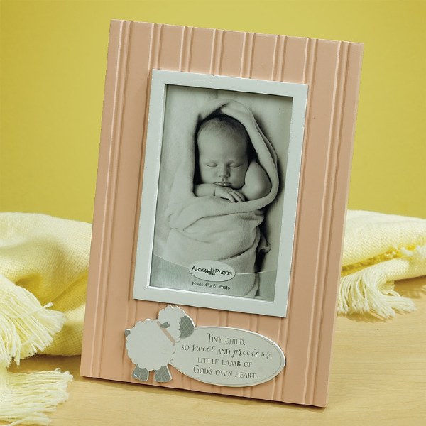 Photo Frame-Little Lamb-Pink Holds 4 x 6 Photo
