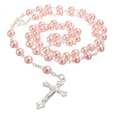 Pink Pearl Rosary Beads