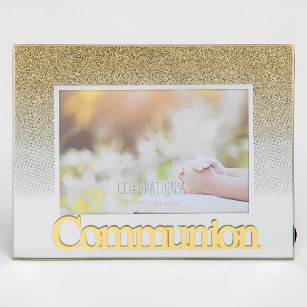Gold Glass First Holy Communion Photo Frame