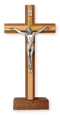 Mahogany Standing Crucifix (20cm)