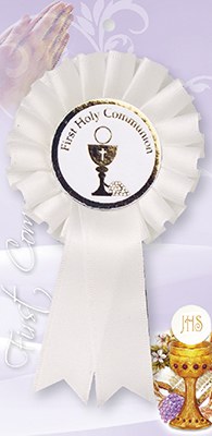 First Holy Communion Rosette Gold Stamped Chalice