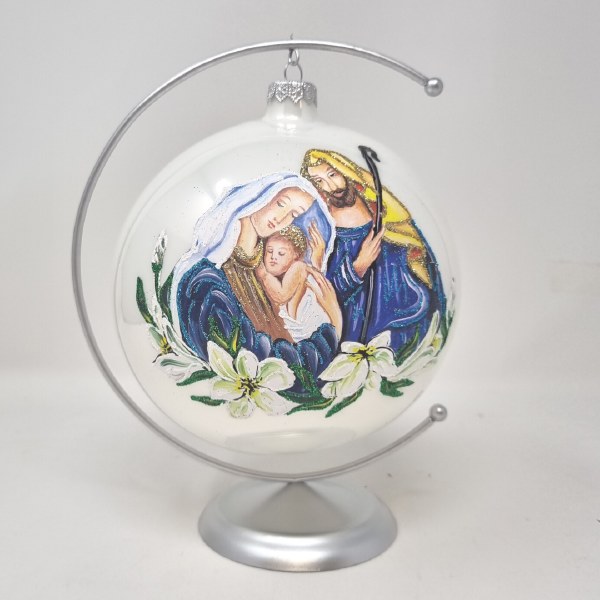 Holy Family with Lilies Christmas Bauble