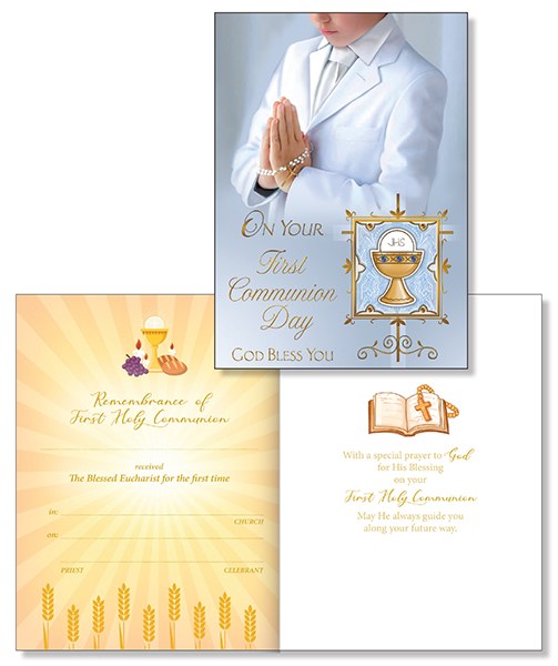 Boy First Holy Communion Card