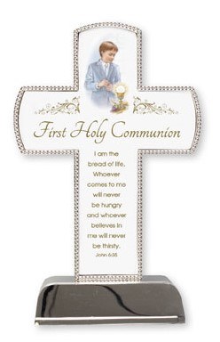Boy First Holy Communion Message Cross