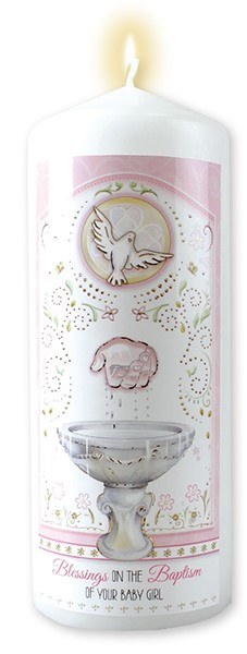 Girl Christening Candle (15cm)