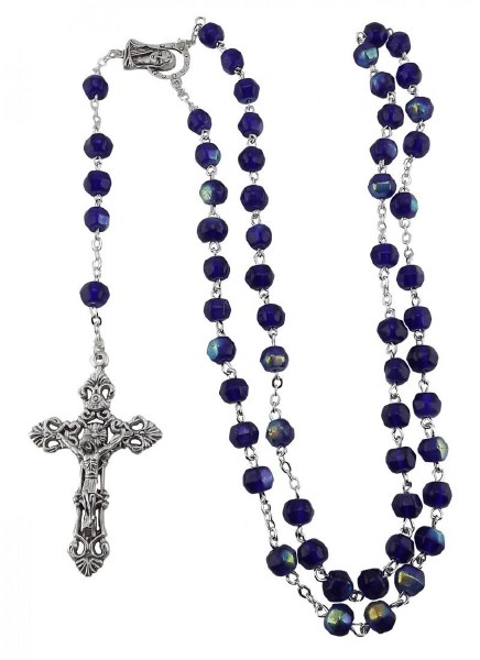 Dark Blue Crystal Rosary Beads Loose