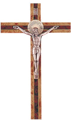 Two Tone Wooden Crucifix (20cm)