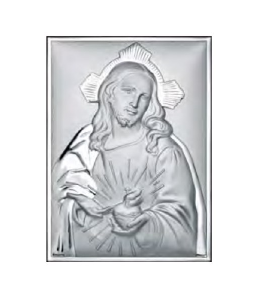 Sacred Heart Silver Icon (25 x 21 cm)