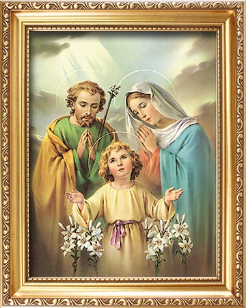 83303 Holy Family God framed Picture 25 x 30 cm