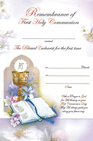 Communion Certificate (Symbolic)