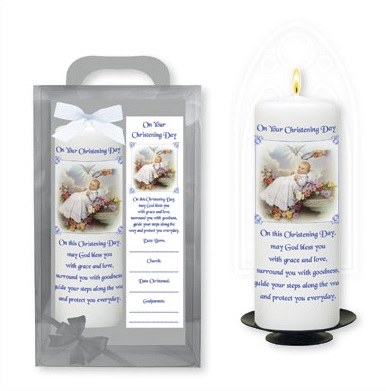 Boy baptism hot sale candle