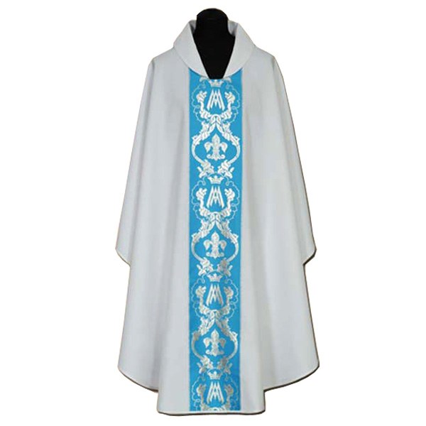 White Chasuble, Blue orphrey