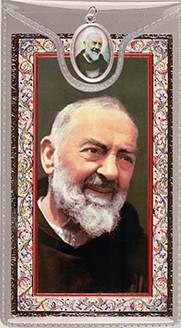 St Pio Prayercard and Medal
