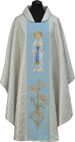 Our Lady of Lourdes White and Blue Chasuble