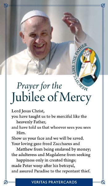 Prayer for Jubilee of Mercey Prayer Card