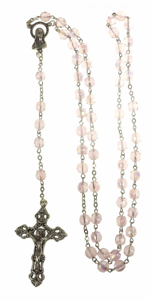 Pink Blue Crystal Rosary Beads Loose