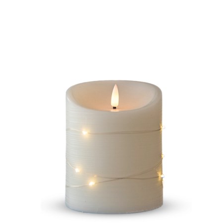 Cream and Gold LED Christmas Candle (10 cm)