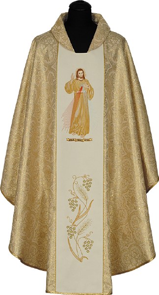 Divine Mercy Cream and Gold Chasuble