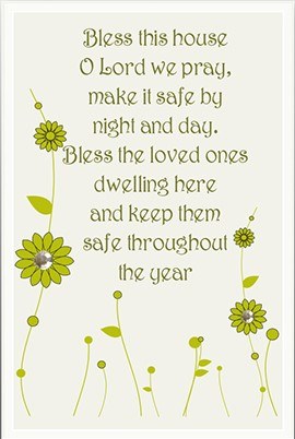 Home Blessing Glass Plaque 18 x 13 cm