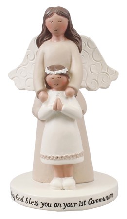 Praying Girl and Angel Statue 10cm