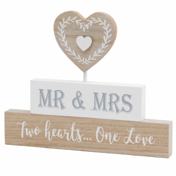 Mr & Mrs Love Story Heart Plaque