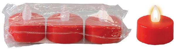 Red Battery Tea Lights Pack of 3