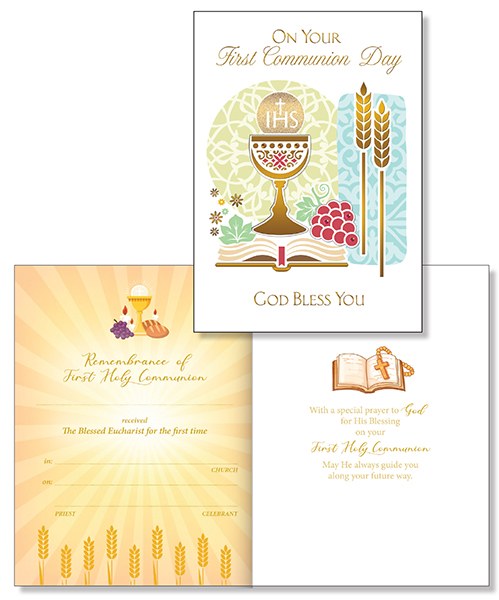 Symbolic First Holy Communion Card