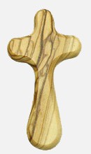 Olive Wood Holding Cross (small)