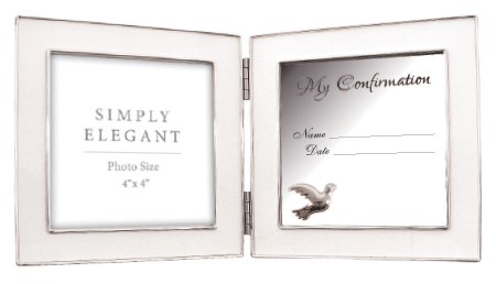 Silver Plated Confirmation photo frame (4x4)