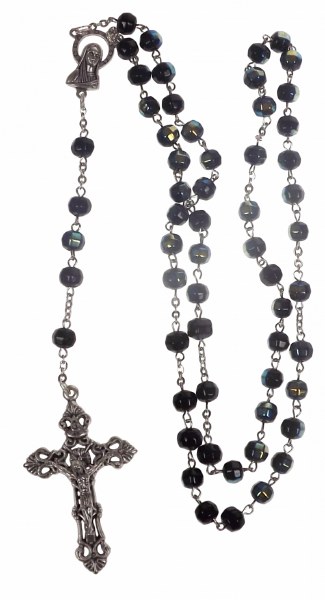 Black Blue Crystal Rosary Beads Loose