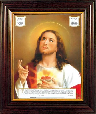 Consecration Sacred Heart Wood Frame (25x 20cm)