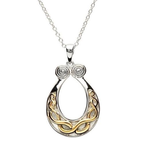 Sterling Silver Gold Plate Celtic Pendant