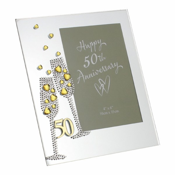 50th Wedding Anniversary Crystal Photo Frame