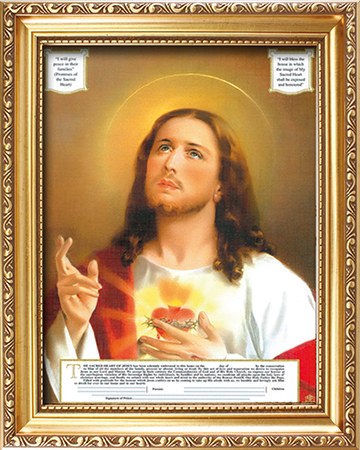 Sacred Heard Consecration Framed Picture (40x35cm)