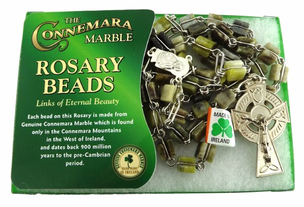 Connemara Marble Square Rosary Beads
