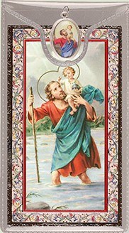 St Christopher Prayer Card and Medal